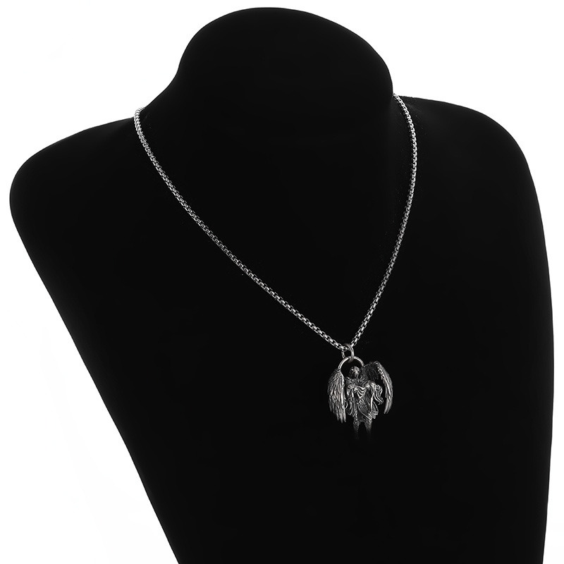 Redemption Angel Necklace with Gothic Wing Pendant