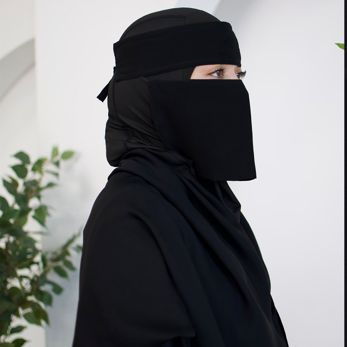 women muslim hijab veil face cover with adjustable elastic straps solid color suitable for daily wear prayer travel machine washable polyester hijab for modest covering elastic for headscarves Product details 0