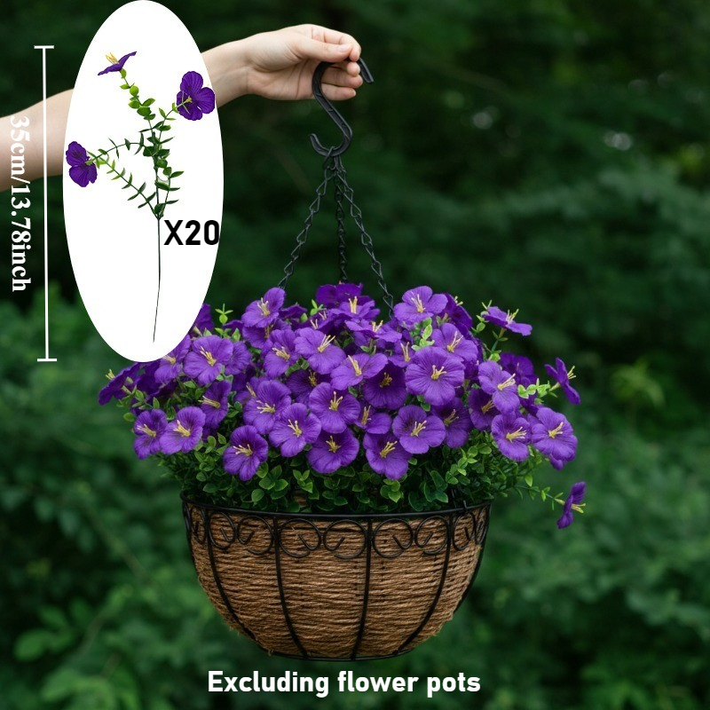 Image of 20pcs Spring Summer Purple Artificial Flowers Suitable For Indoor Outdoor, Valentine's Day, Mother's Day, Easter, 's Day Decoration, For Home, Wedding, Party, Garden, Terrace Home Decor