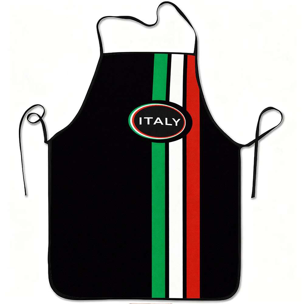 TEMU 1pc Of An Apron Featuring The Italian , Made From Durable And Easy-to-clean Polyester, With An Adjustable Waistband, Suitable For The Kitchen,