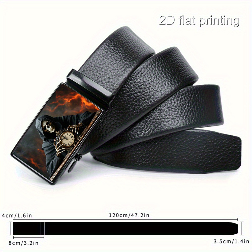 TEMU A 2d Art Design That Intertwines Mystery, Charm, And Time - A Durable, High-quality Exquisite Belt, 's Sliding Belt, Adjustable For Business