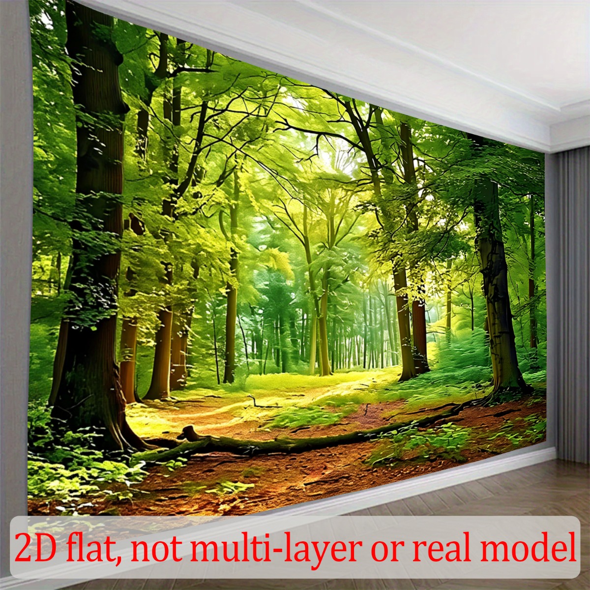 TEMU 2d Flat, 2d Flat - 2d Flat Banner, 1pc Polyester Fabric Backdrop With Nature Theme Cartoon Style Printed Pattern For Photography Backgrounds