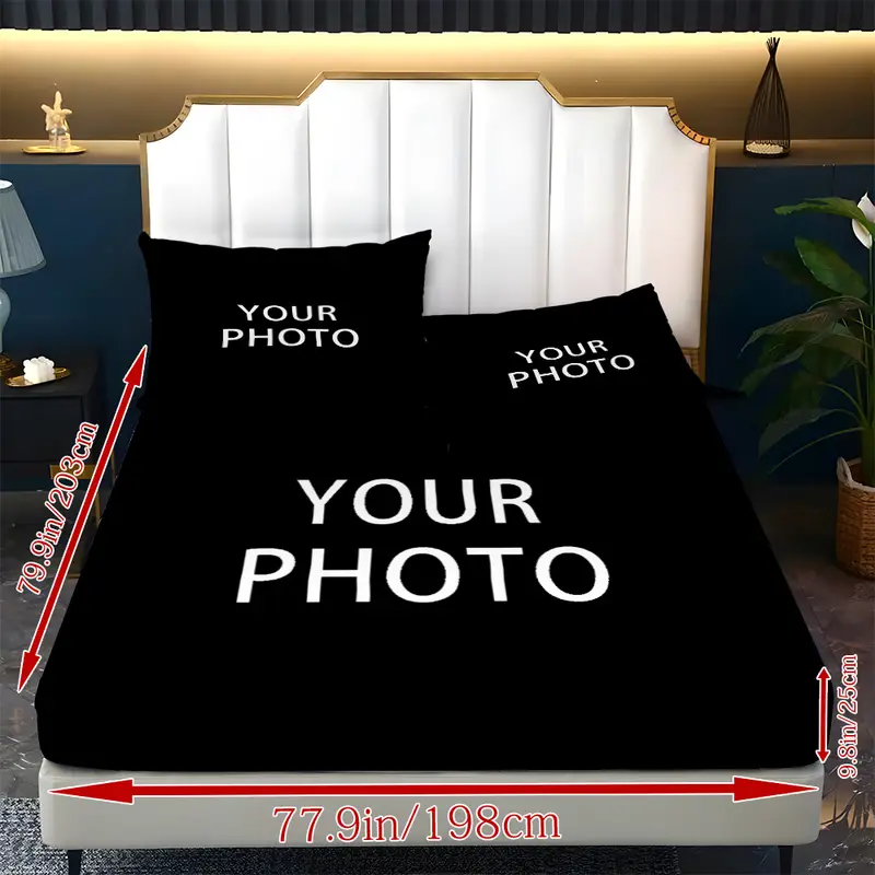 customize a personalized name 3pcs bedding set with red spider web bed skirt including 1 bed skirt and 2 pillowcases without pillow core suitable for bedrooms homes and couples the mattress protector is soft and comfortable to the light beige Product details 6