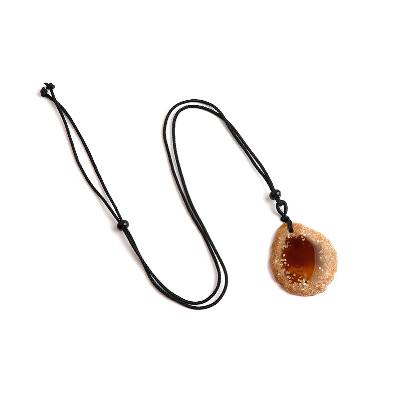 Natural Stone Irregular Colored Pendant Necklace