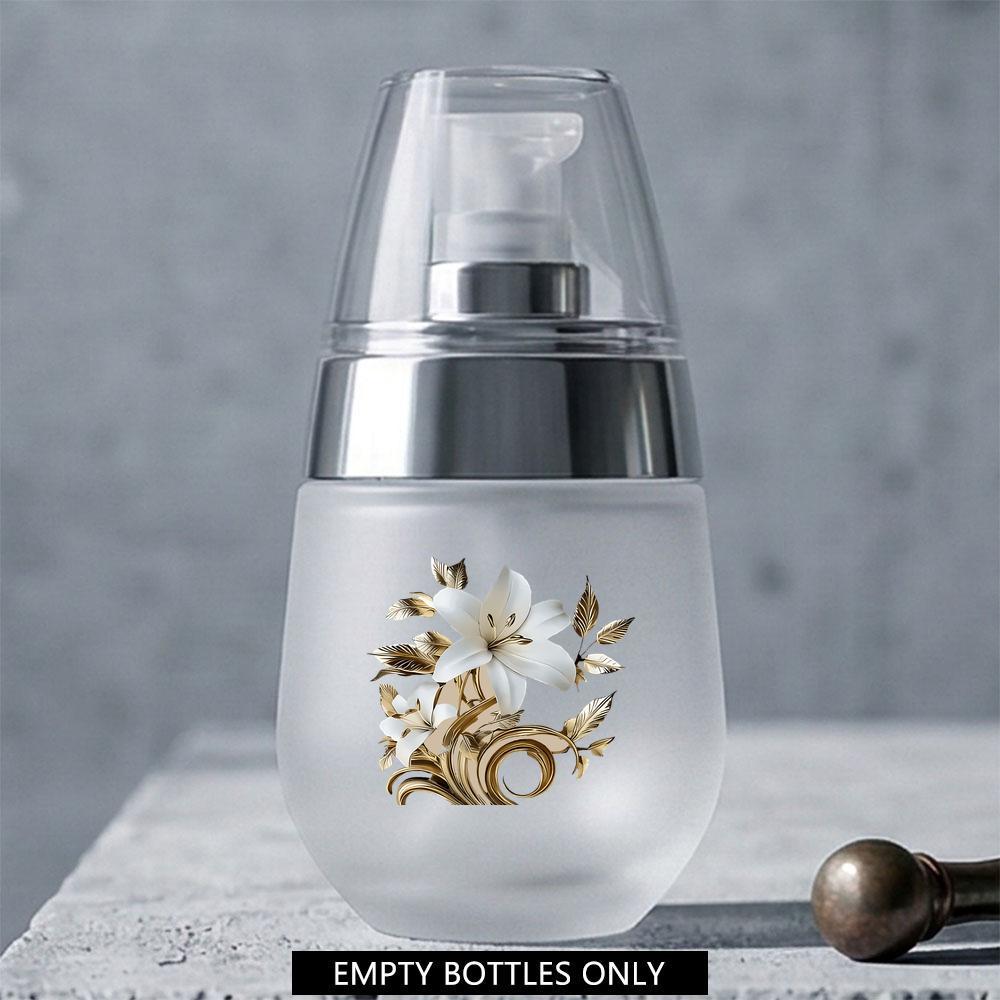 TEMU Commercial & Refillable & Lotion Dispenser - Elegant Frosted Glass Pump Bottle Suitable For Bathroom Vanity, Travel Skincare Storage, Refillable