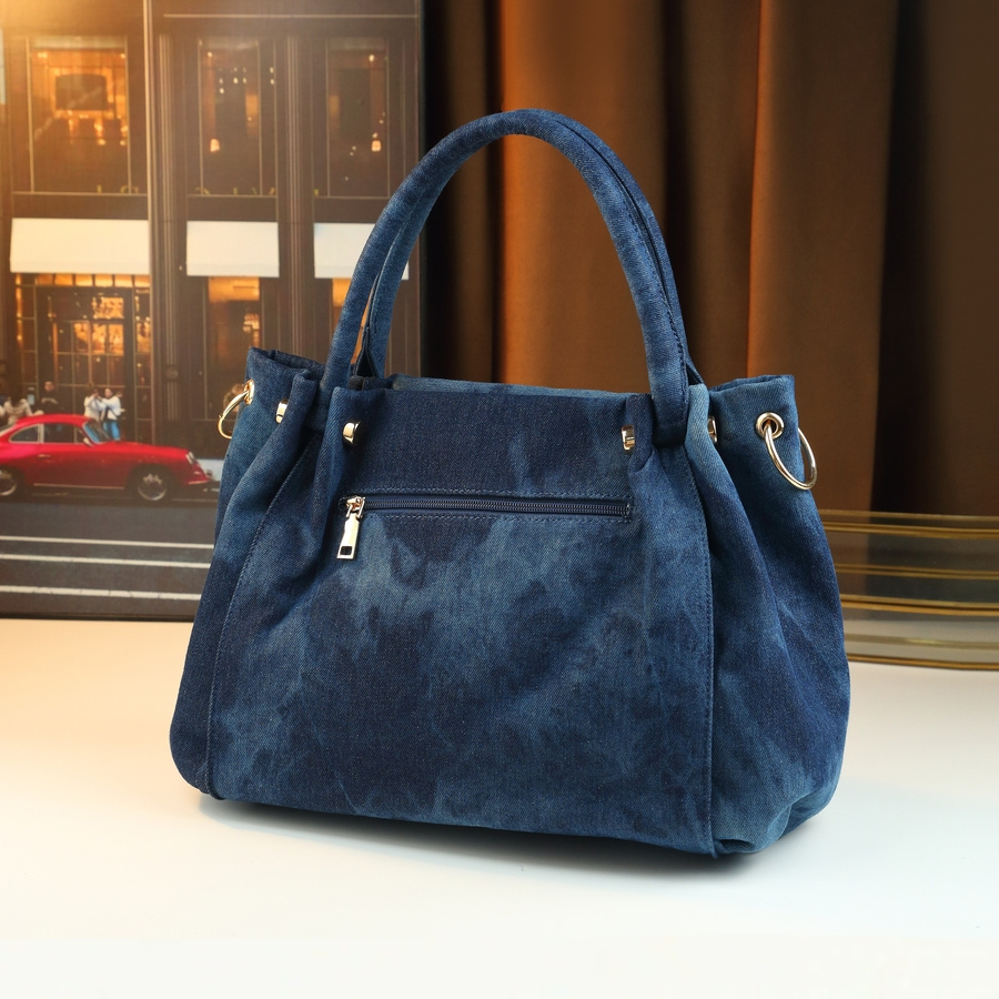 Denim Tote Bag interior with polyester lining