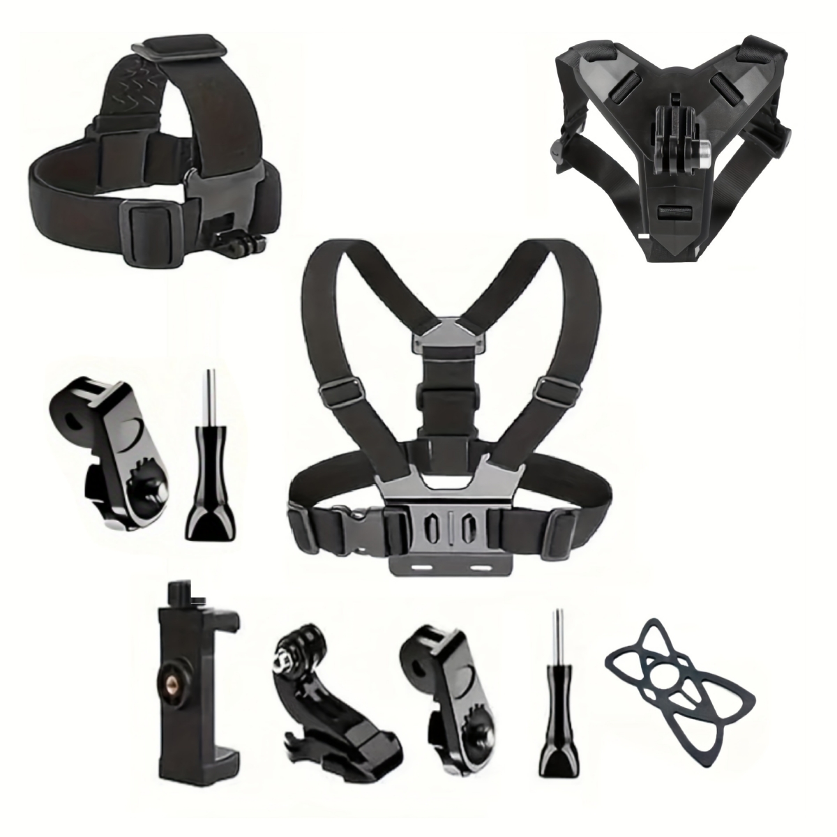 TEMU 10pcs Universal Action - Phone Clip Mount For, Smartphone & Action - Durable Sports Camera Accessories For Adventure Capture Motorcycle Helmet