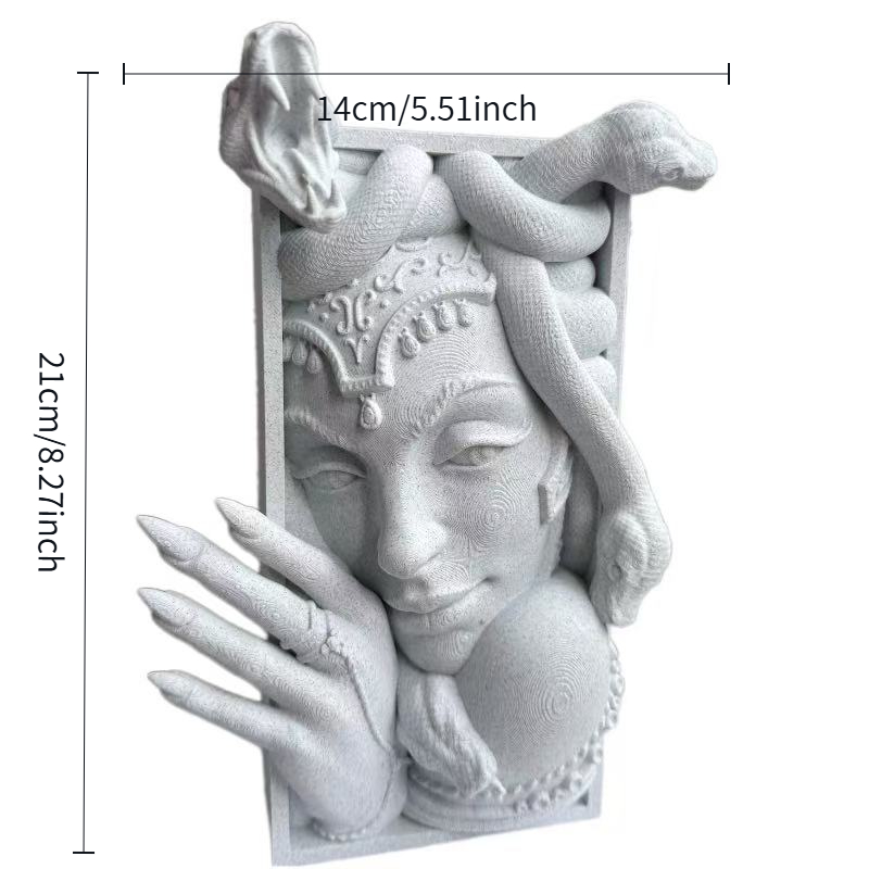 TEMU Medusa Bookend Suitable For Home Decor - Lightweight Durable Plastic Shelf End With Medusa, Greek Mythology Decorations For Bookshelf, Desk, For