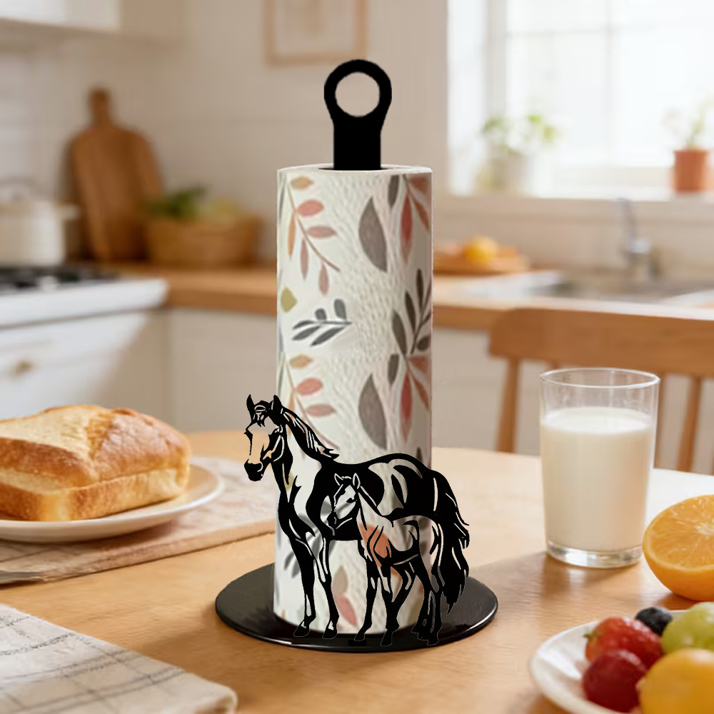 TEMU War Horse Shaped Toilet Paper Holder, Suitable For Bathroom And Kitchen Decor, For Rustic Style Home Decoration In Bathrooms, Dining Tables, And