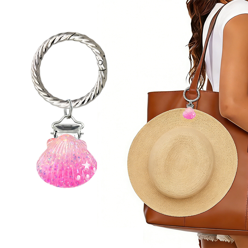 TEMU A Single Metal Hat Clip With A Sparkling Design, To Backpack Or Handbag Straps. A Simple And Practical Accessory For Travel, Commuting, Hiking,