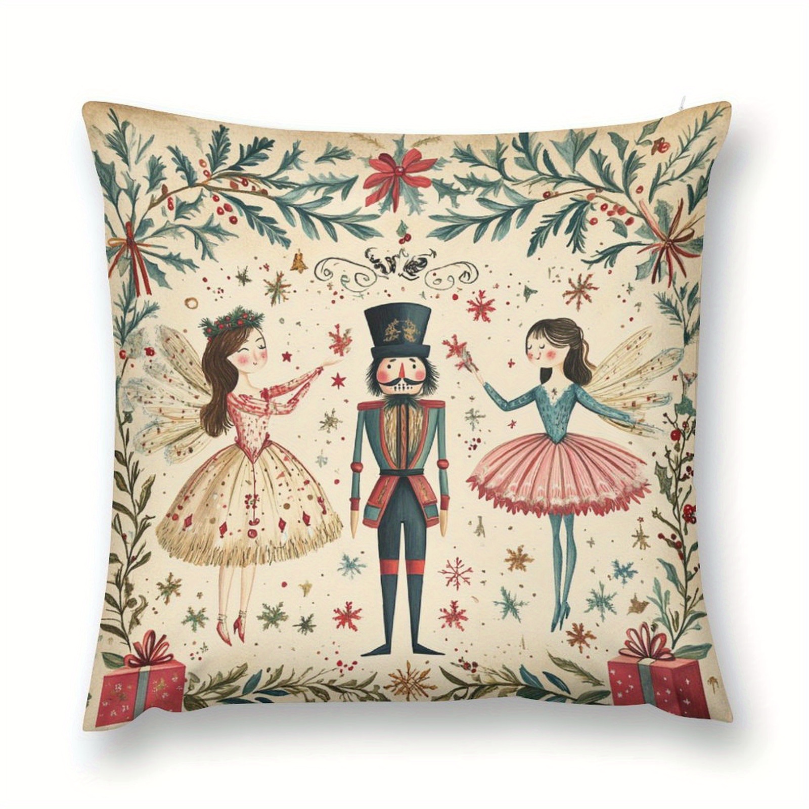 

Housse de Coussin Design Nain & - Peluche Douce, 18x18 Pouces, Fermeture Éclair, Lavable en Machine - pour la Décoration de Noël dans , , l'Extérieur - Cadeau Idéal pour les Fêtes