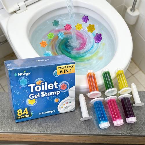 6pcs toilet gel stamp flower scent bathroom freshener toilet bowl cleaner gel toilet sticker for lasting scent effective toilet cleaner for home office hotel daily use