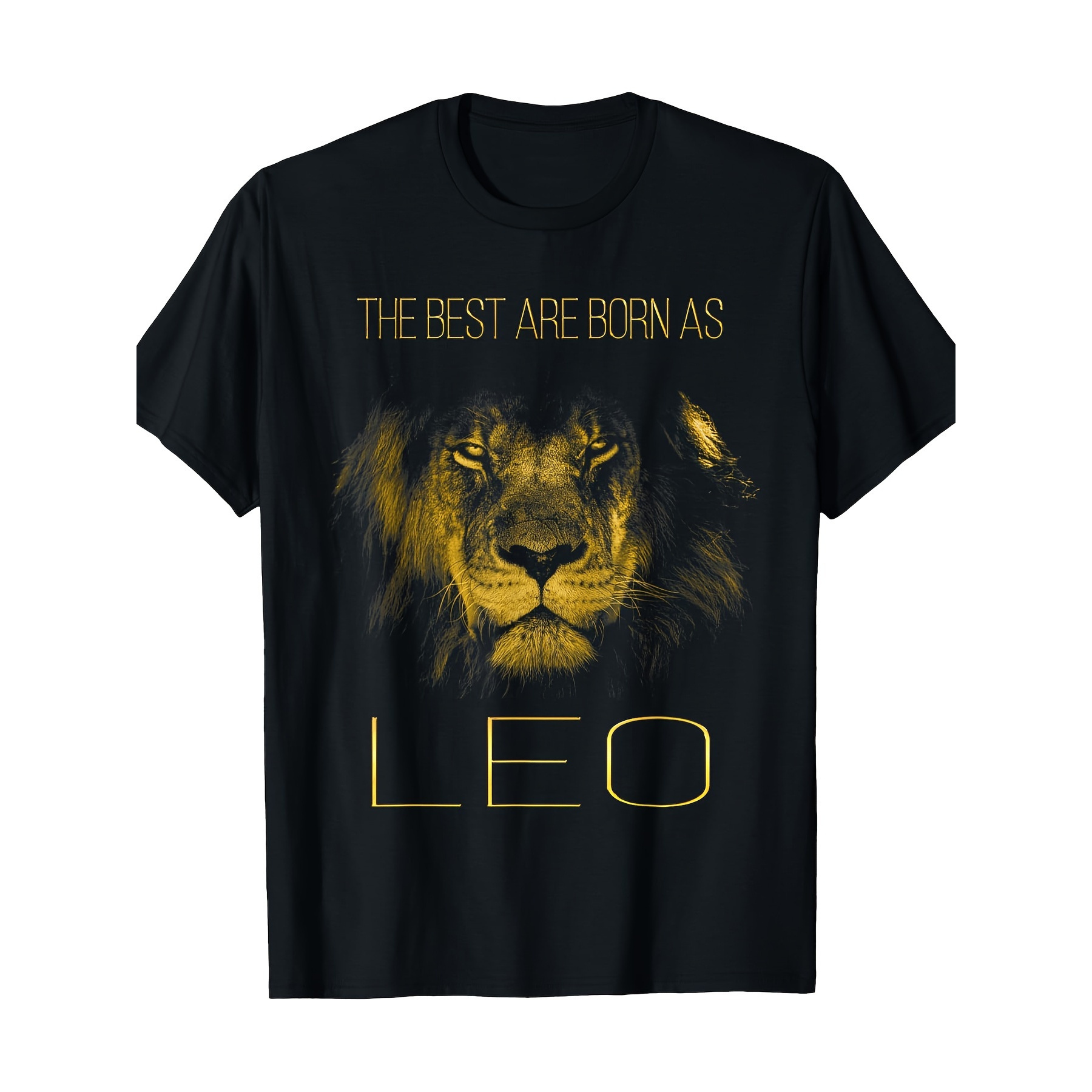 

Leo T-shirt, 100% Cotton, Regular Fit, Crew Neck, Short Sleeve, Knit Fabric, Non-stretch, Style, With Lion Motif, For Teens, Casual Wear