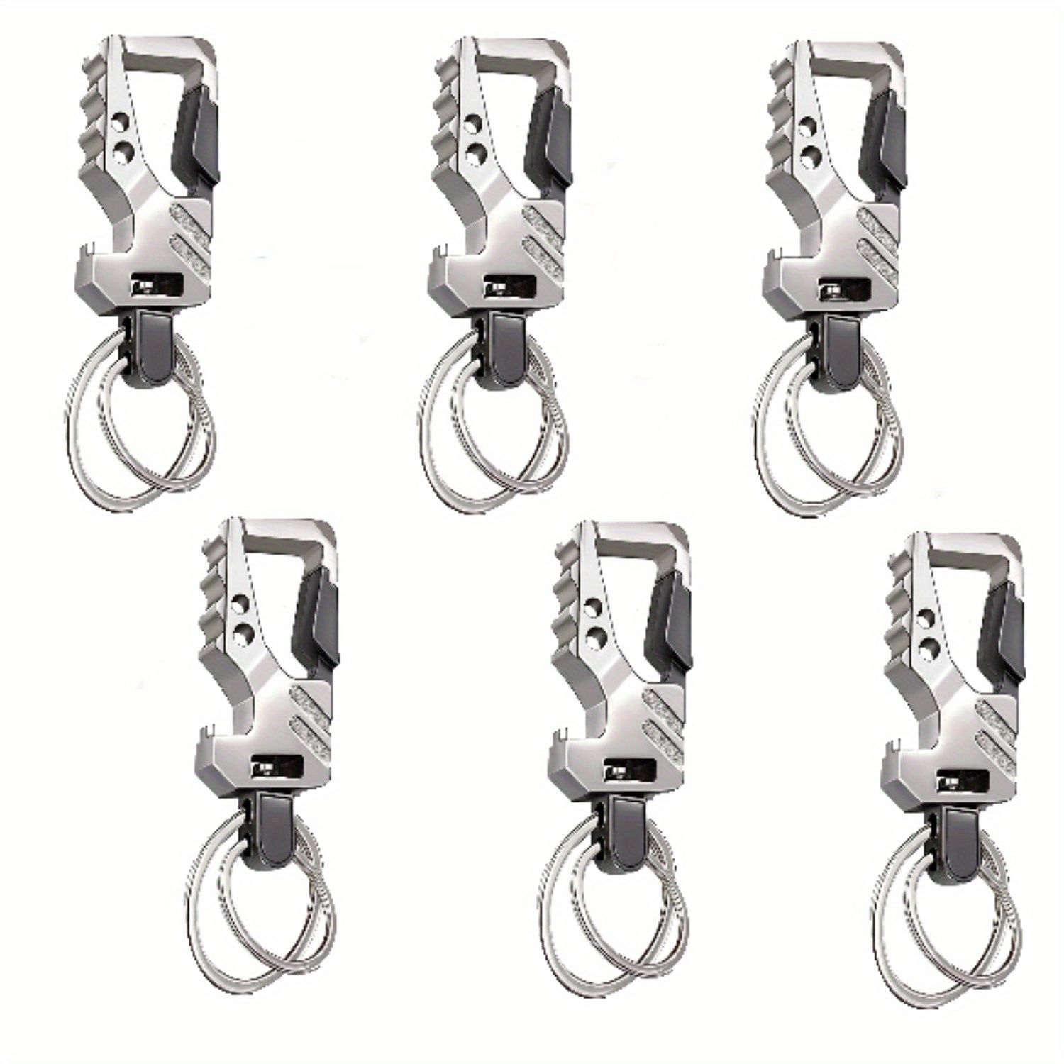TEMU Tactical Keychain Set - 6pcs Car Key Organizer Featuring A Bottle Opener And A Sturdy Carabiner Clip