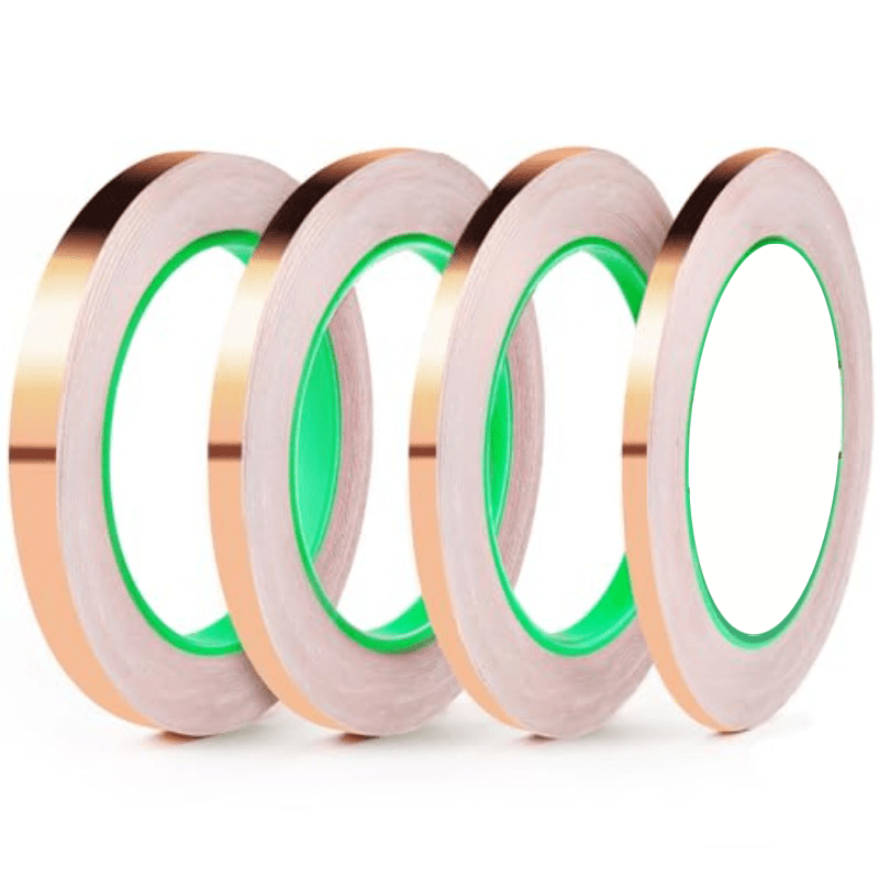 TEMU Copper Foil Tape, 4 Widths 0.2"/0.24"/0.3"/0.4" X 82.5ft, For Stained Glass, Guitar, Emi Shielding & Electrical Repairs