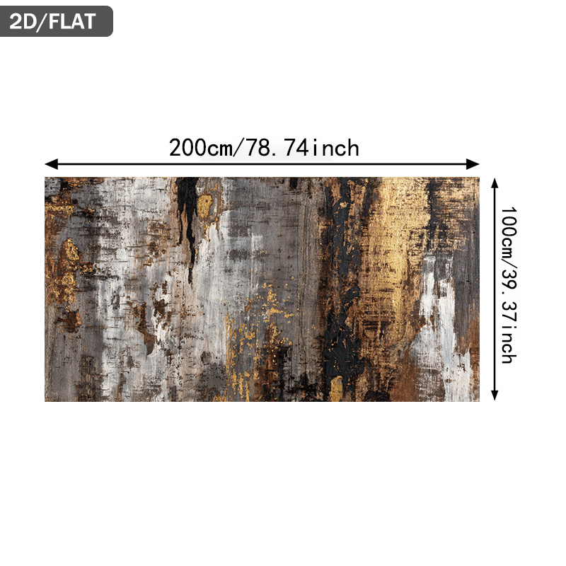 TEMU Pittura Astratta 2D Piatta, 1 Pezzo 39,37*78,74 pollici/100cm*200cm Senza Cornice con Oro, , , Marrone, da Parete su Tela per Soggiorno, Poster