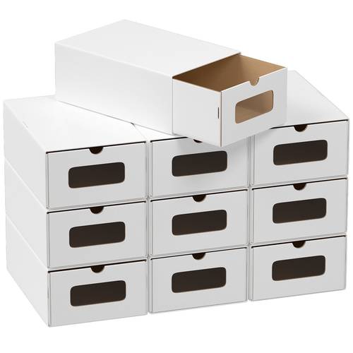 10pcs shoe storage box shoeboxes stackable with drawers shoe rack cardboard shoe boxes sneaker box shoe carton