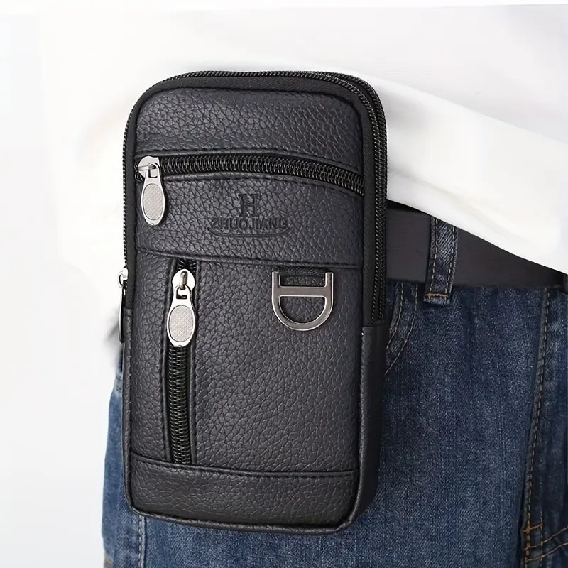 Men's Slim Bag - Zipper Closure, Flap Design For With Casual Pants Outfits | Suitable Daily & Travel Use In Essentials Modern Organizer Durable Construction Mobile Phone Slot Wallet Card Portfolio