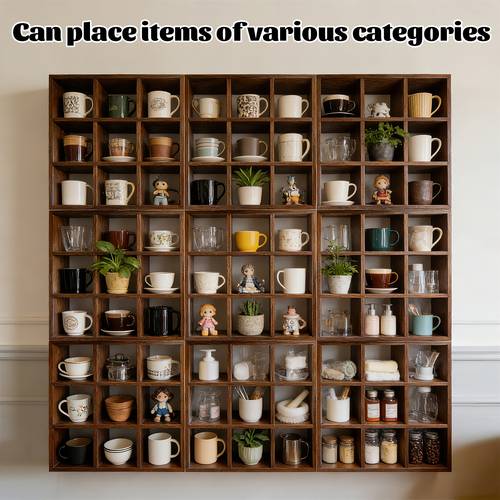 storage organizer with 9 slots wooden toy shelf suitable for coffee bar kitchen bedroom countertop space saving storage box utility racks