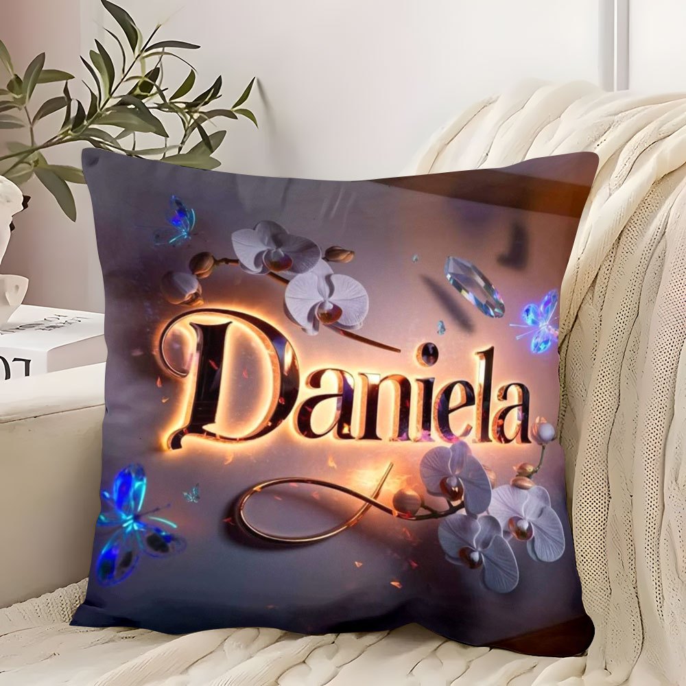 TEMU 1pc Pillowcase, With Design '', Made Of Soft And Smooth Polyester Short Plush Fabric, Single-sided Printed Pattern, 45cm X 45cm, Zipper Closure,