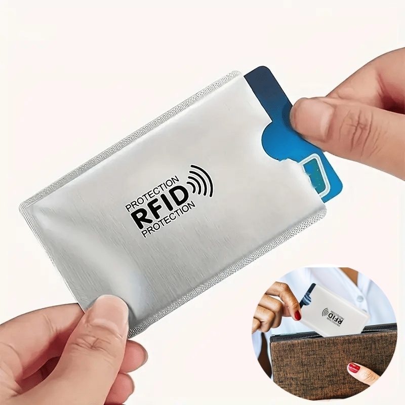 5pcs shielded card sleeves anti theft nfc shielding sleeves suitable for id cards credit cards debit cards   anti slip aluminum   protective sleeves suitable for travel and daily use