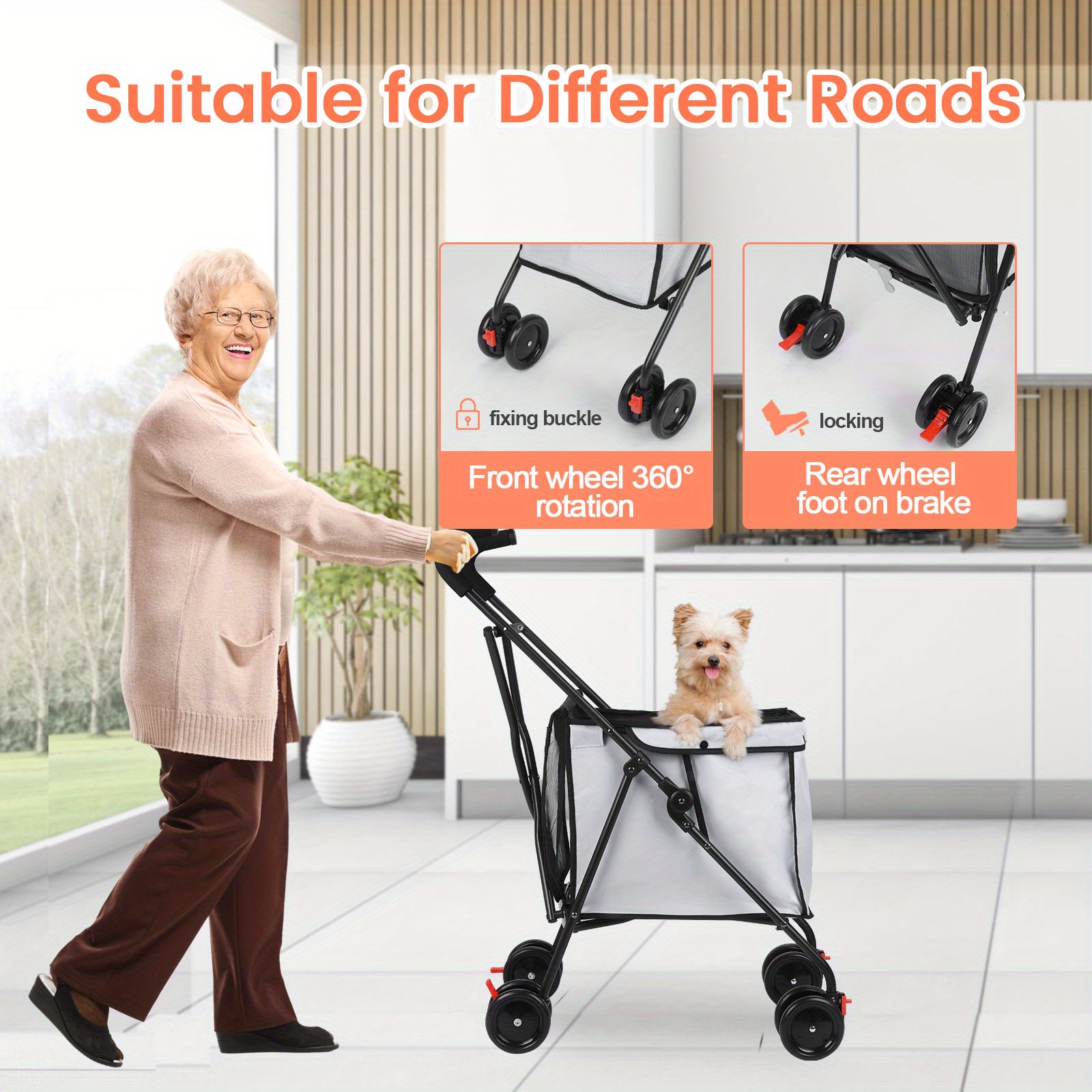 Original Patent Multi-Functional Folding Storage Cart for Pets
