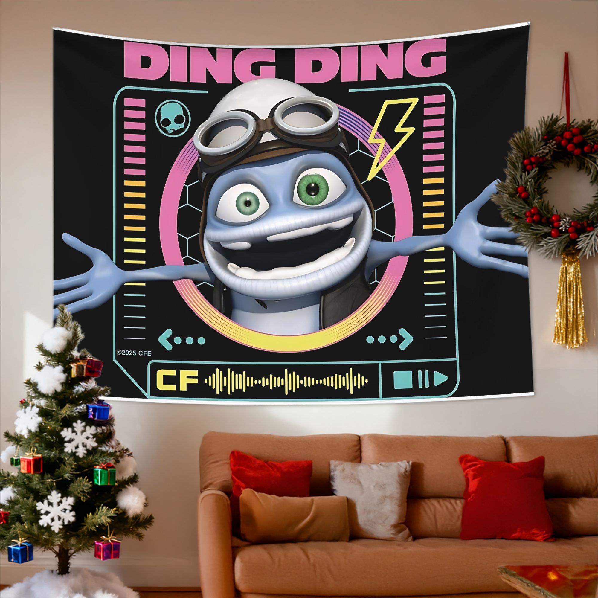 TEMU Style Themed Wall Tapestry, Suitable For Home, Office, Or Party Decoration - Made Of High-quality Velvet Fabric, A Perfect Gift For Holidays ,