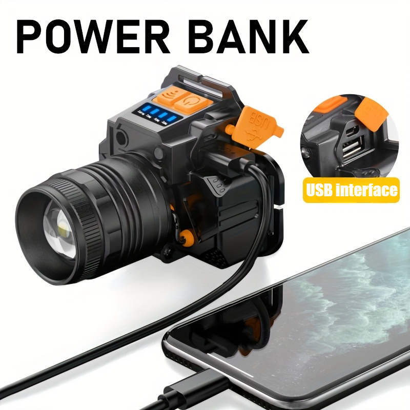 Smart Sensor USB Rechargeable Headlamp for Hands-Free Use
