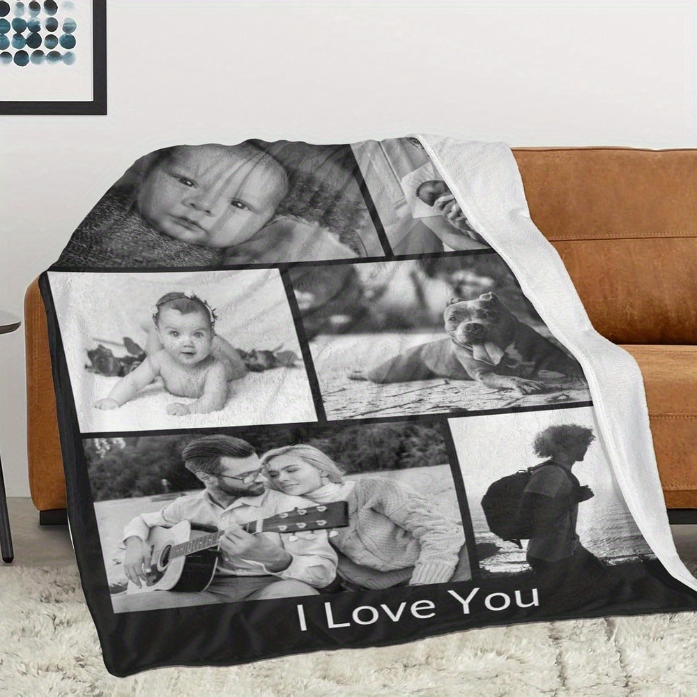 Personalized Mother's Day Custom Photo Throw Blanket
