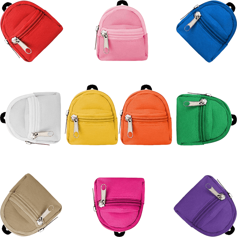 Set Of 10 Mini Canvas Keychain Backpacks, Perfect For Holding Keys, , And Small Items. Stylish Bag Charms For Keychain Additions, Ideal As Party Favors, Fillers, And Everyday Key Organizers