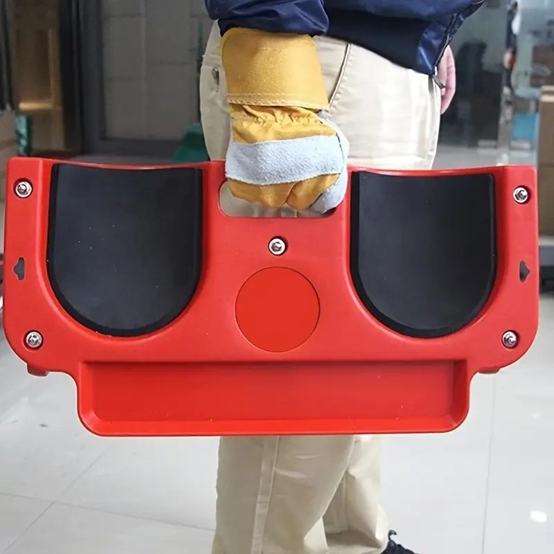 item picture 1 ergonomic red and black knee pad with wheels and built in tool tray suitable for painting flooring and carpentry tasks comfortable and adjustable