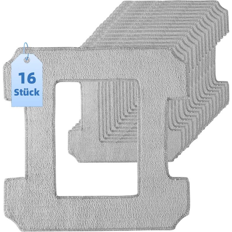 Image of Pack Of 16 Cleaning Cloths For Omni / / W2 / W1 Pro / W1 Window Cleaning Robot Washable Microfibre Cleaning Pad Window Cleaning Replacement Parts Additions