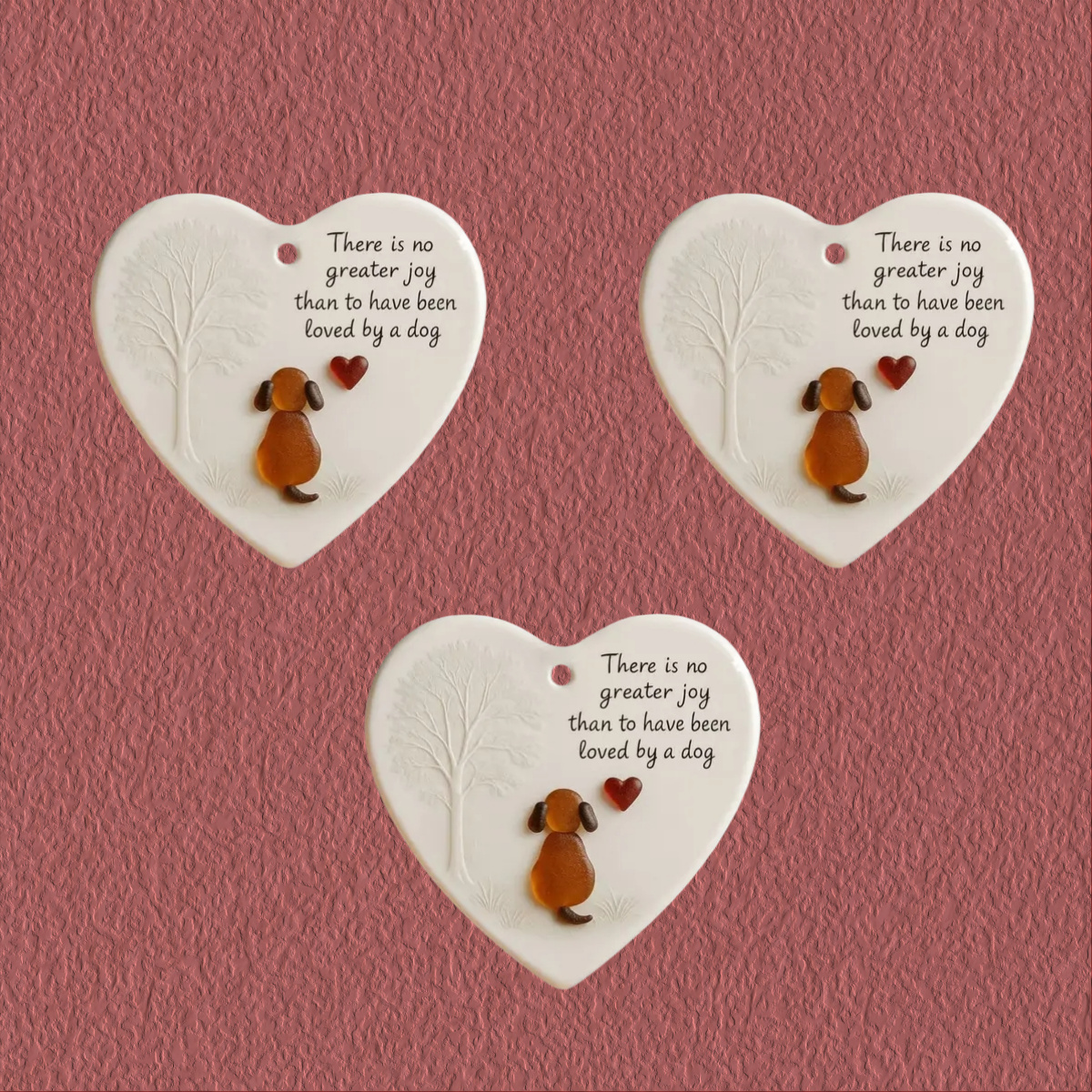 TEMU 2d Flat, A Set Of 3 Heart-shaped Acrylic Ornaments, A Commemorative Gift For Pet Memorabilia, Perfect For Christmas Decorations. Hang Them In Or