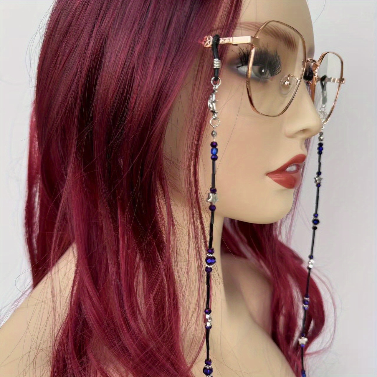 Women's Falling Stars Glasses Chain with Beaded Star Holder