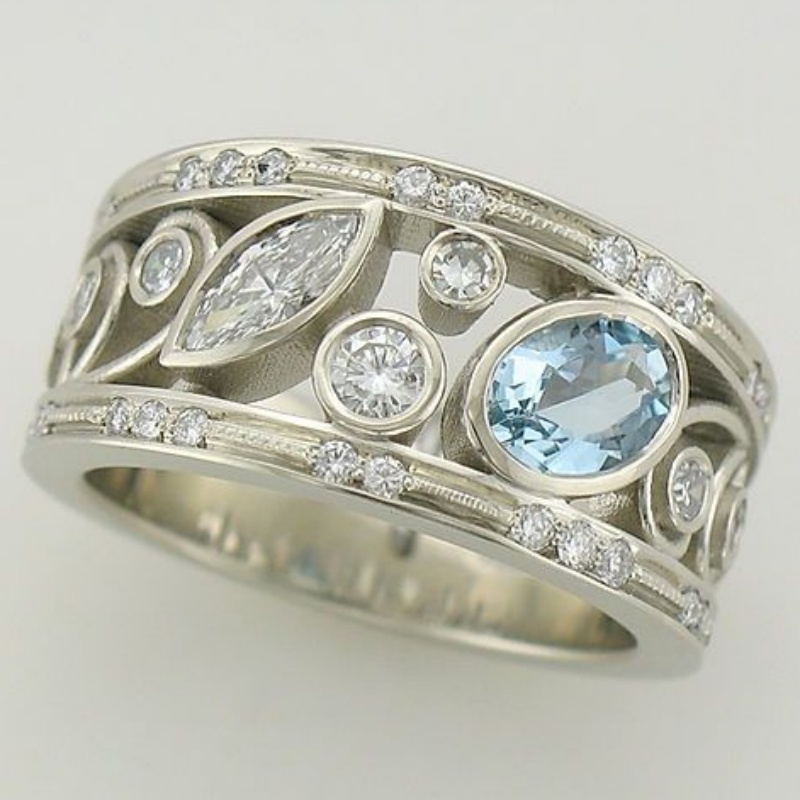 Retro Luxurious Wide Ring - Baroque-Style Statement Piece