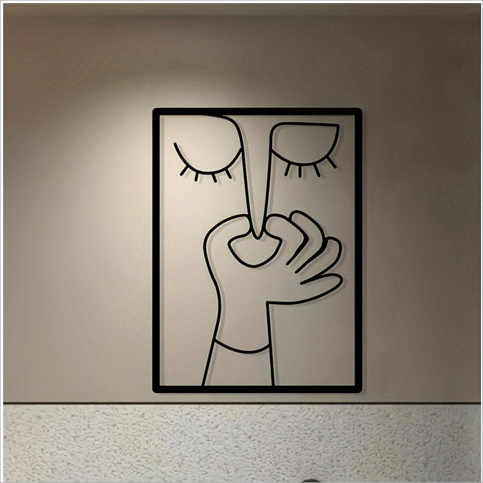 Image of 1/2pcs Humorous Scent Design - Black And Eyes Line Drawing - Unique Bathroom Decor, Reusable Vintage Style, Humorous Home Decor | | Durable Iron