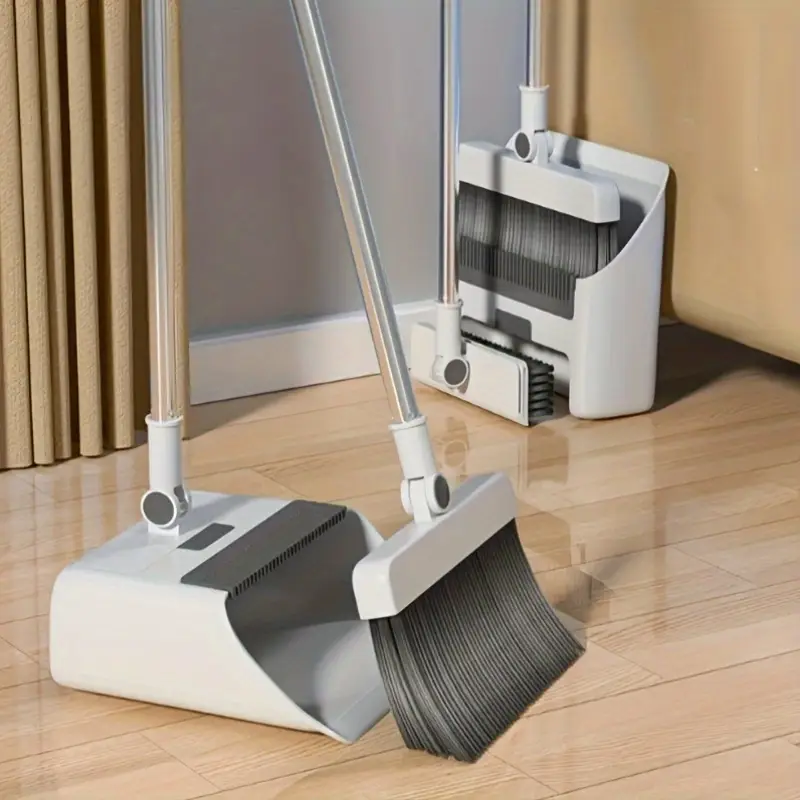 3 in 1 cleaning set foldable broom and dustpan combination multi functional multi surface cleaning tool durable plastic material suitable for home and Product details 0