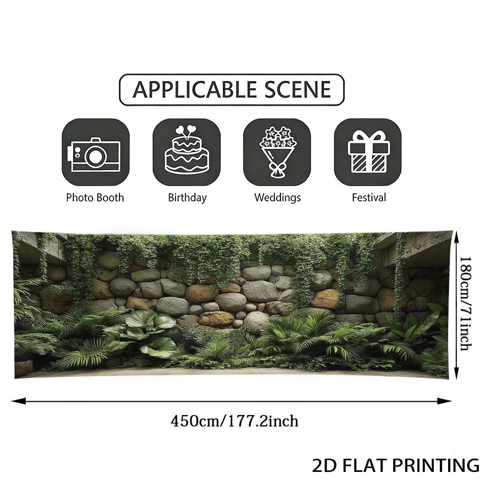 TEMU (2D Piatto) 1pz Striscione per Porta Piante Tropicali in Pietra, Recinzione Decorativa, Facile da Installare, Fibra di Poliestere, per Giardino,