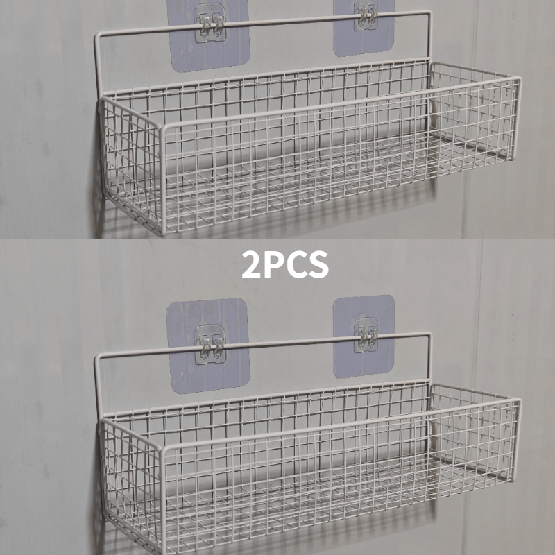 E-shop Set mit 2 einfach zu installierenden Metallregalen für das Badezimmer - Wandmontierter Organizer für Toilette, Balkon und Toiletten ohne Bohren