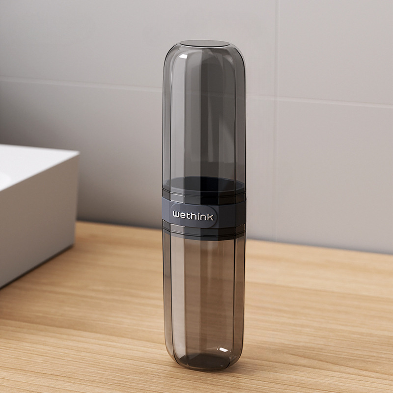 TEMU A Set Of Odorless Travel Toothbrush Case And Mouthwash Cup - Portable, Space-saving Hygiene Solution, Portable Toothbrush And Mouthwash Storage