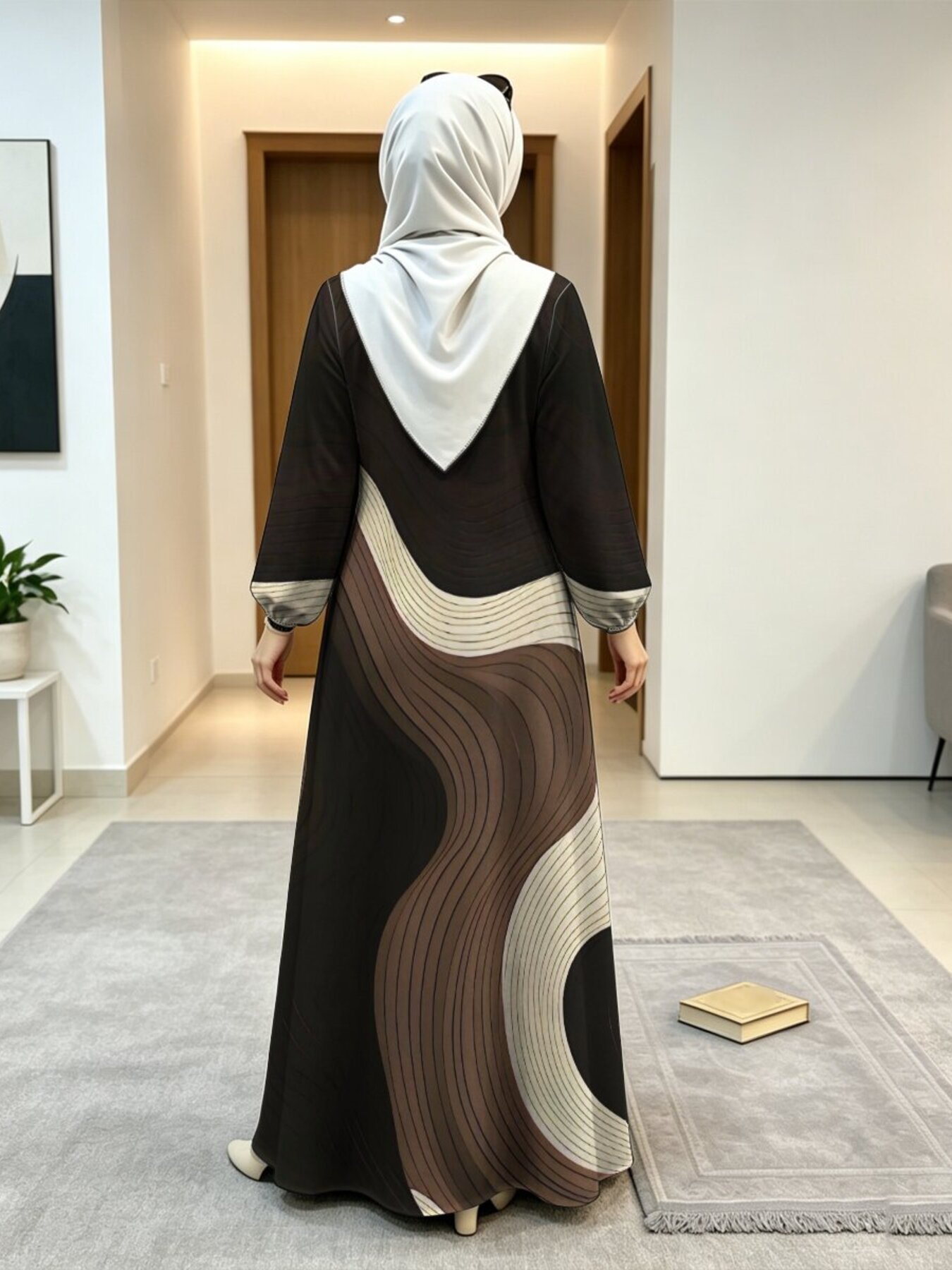 islamic dress designs 2026 design colored floral dark A4233 Great to have for Crochet Dress Pattern Vintage Dressing style Pant Size:2XL