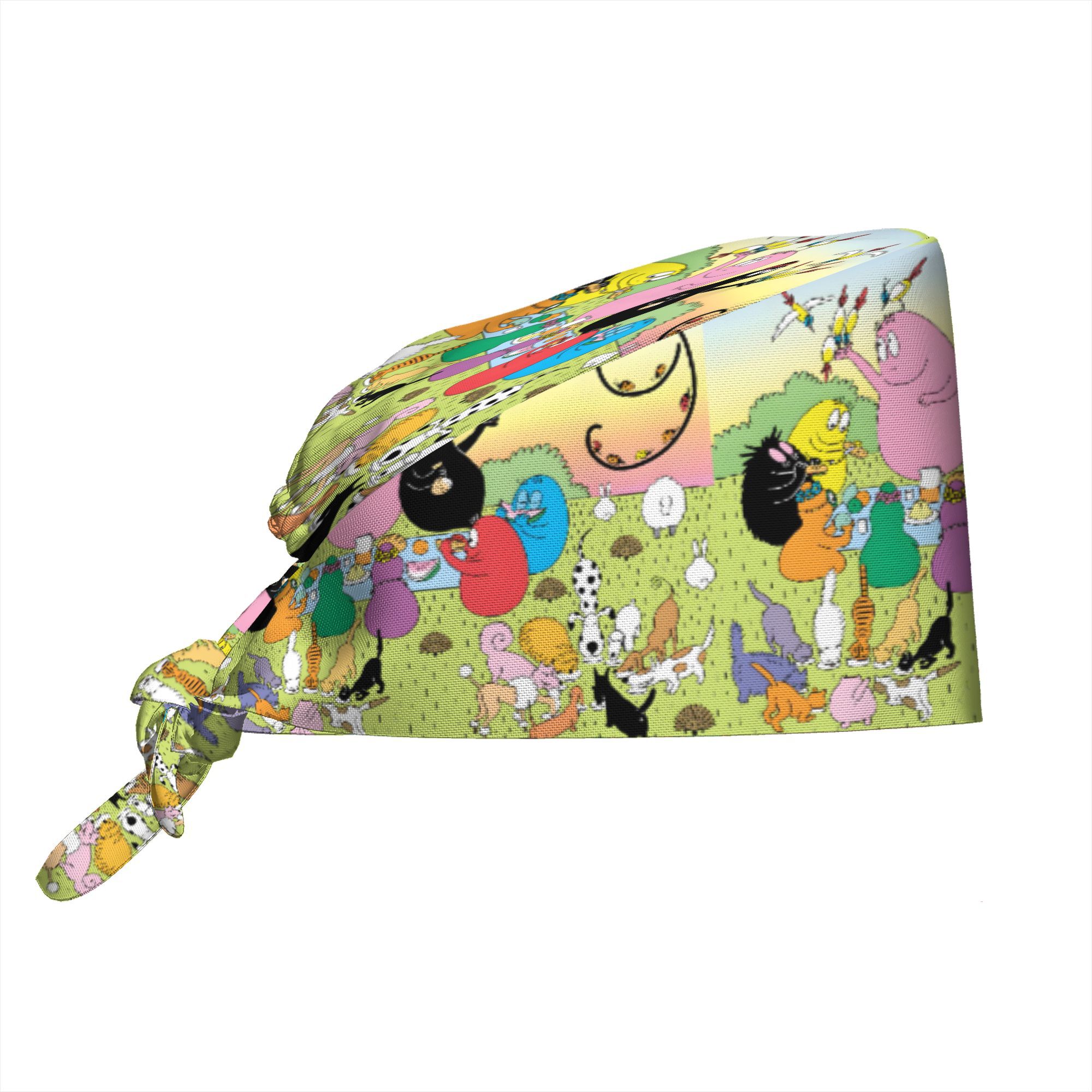TEMU 1pc Cartoon Printed, Men's And Women's Chef And Nurse Work Hats, Holiday Accessories, Artistic Headscarves, The For Gifts
