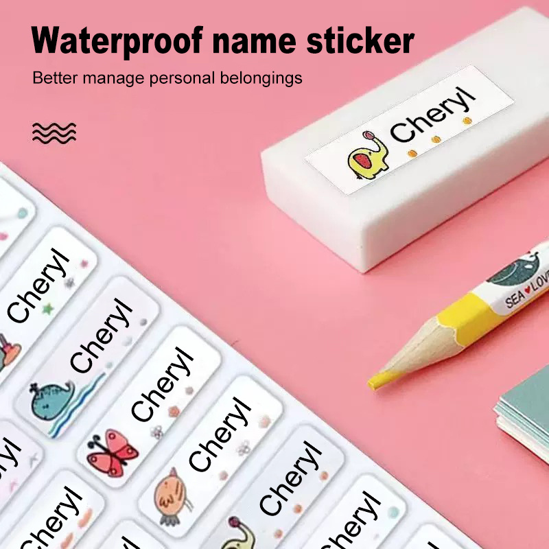 Personalized Cartoon Pattern Name Stickers, Printed Identification Tags
