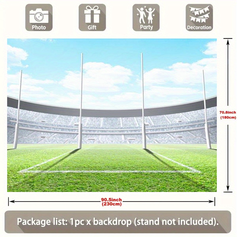 TEMU Photography Backdrop [party Banner] 1pc Field Stadium Theme Photography Background, Sports Backdrops For Photoshoot Birthday Party Decoration