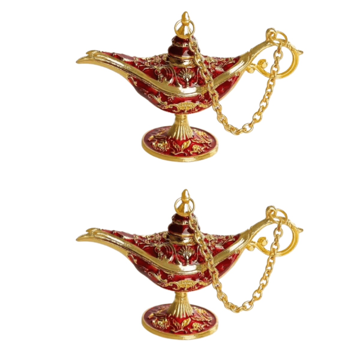 TEMU Lot de 2 ornements de lampe de style Aladdin de 2,76 pouces, décoration créative de lampe à souhaits et les banquets
