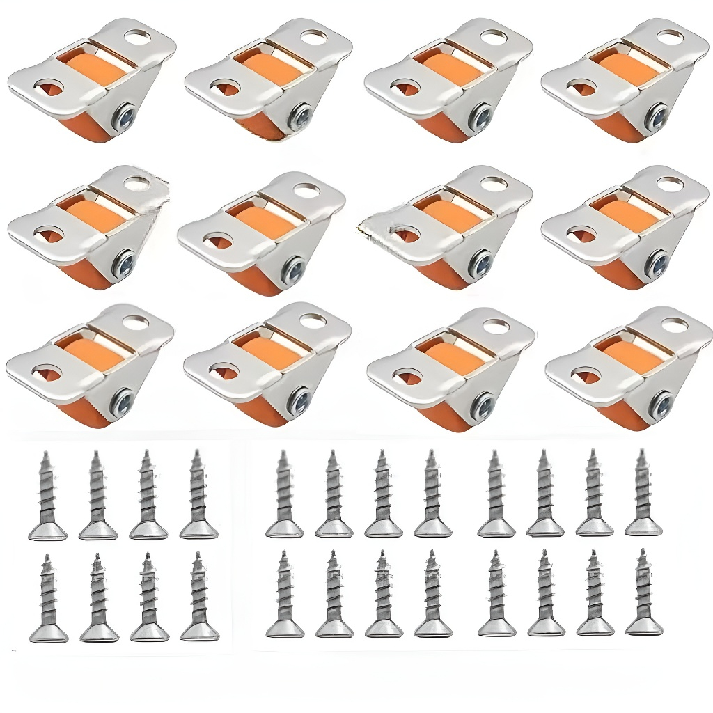 TEMU 32-teiliges Schwerlast-Rollen-Set (12 Rollen + 24 Schrauben) mit Verriegelung - Leises , geeignet für Schränke, Bücherregale, Möbel und Geräte -