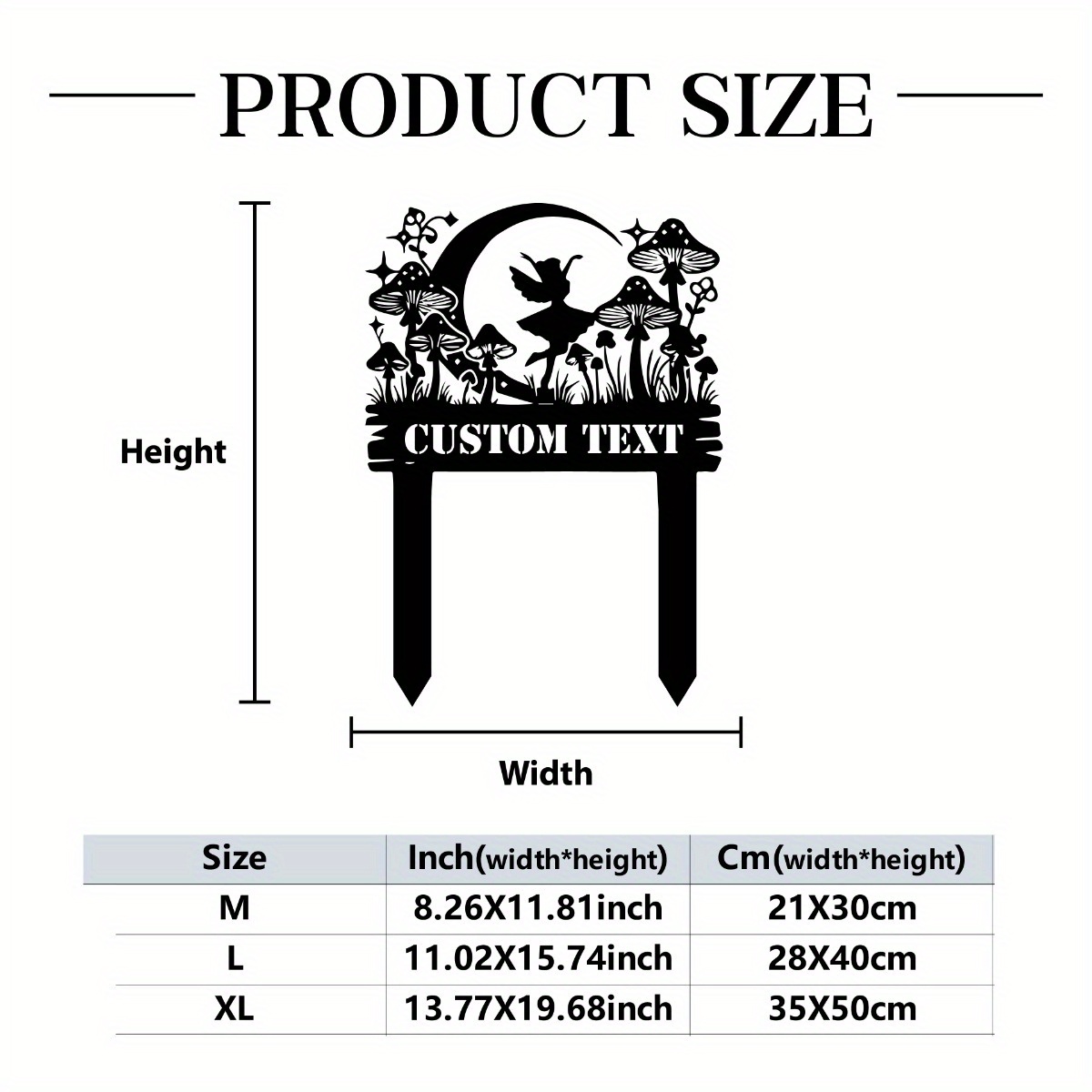 TEMU Piquet Métallique de Jardin Personnalisable - Silhouette Fantaisiste de & Fée, Idéal pour Décorations de Mariage, Saint-Valentin & An - Pas