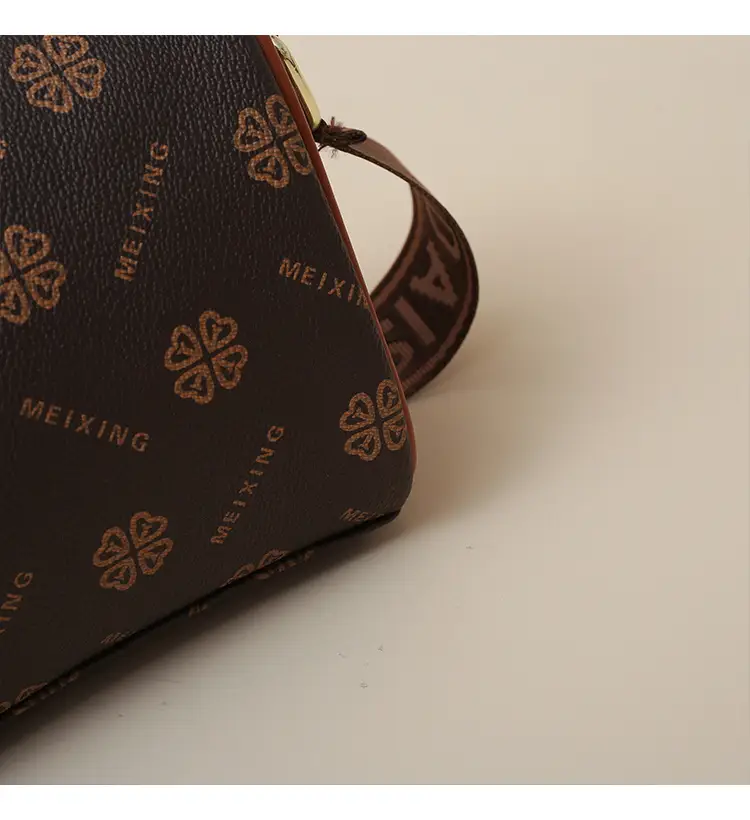 stylish dark brown floral print crossbody bag for women large capacity vintage inspired shoulder handbag with zip closure casual and commuting commuting handbag stylish womens accessory bag details 15