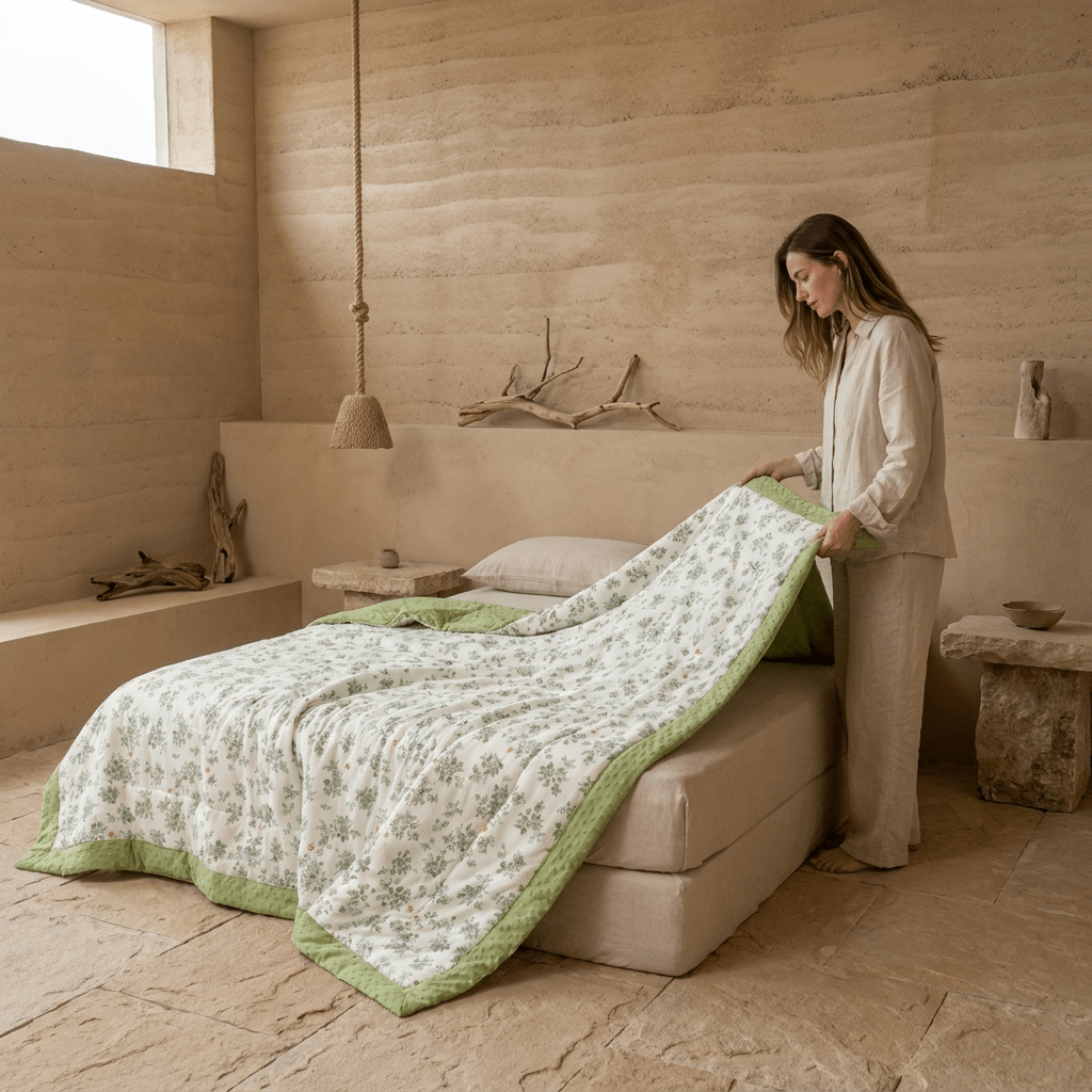 Breathable Cooling Comforter For Hot Sleepers - Bed Cover With Stitched Design, Machine Washable
