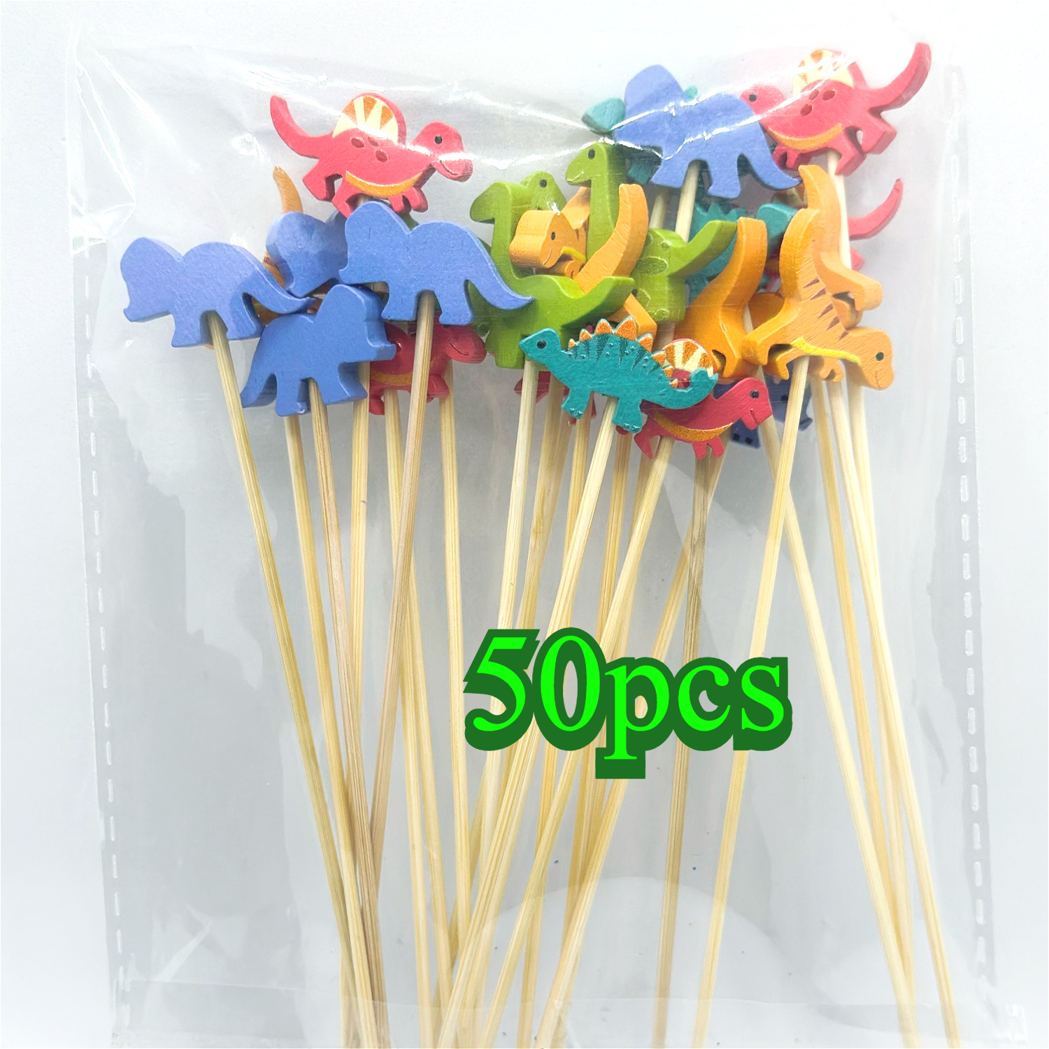 50/100pcs Colorful Animal Cocktail Picks - Durable Wooden Toothpicks For Cupcakes, Fruit, Desserts - Ideal For Jungle Theme Parties, Weddings, Birthdays, Showers